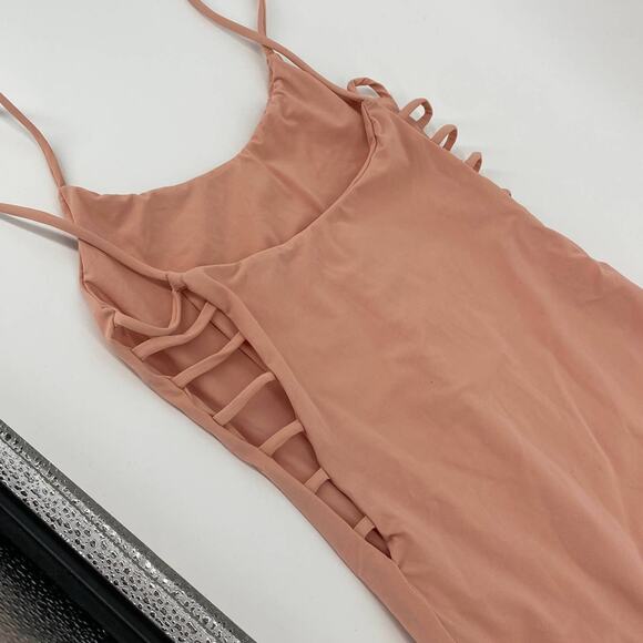 Bec & Bridge Appletini One-Piece Swimsuit Side Cut Outs Pink Barbiecore Size 4 - Picture 4 of 11